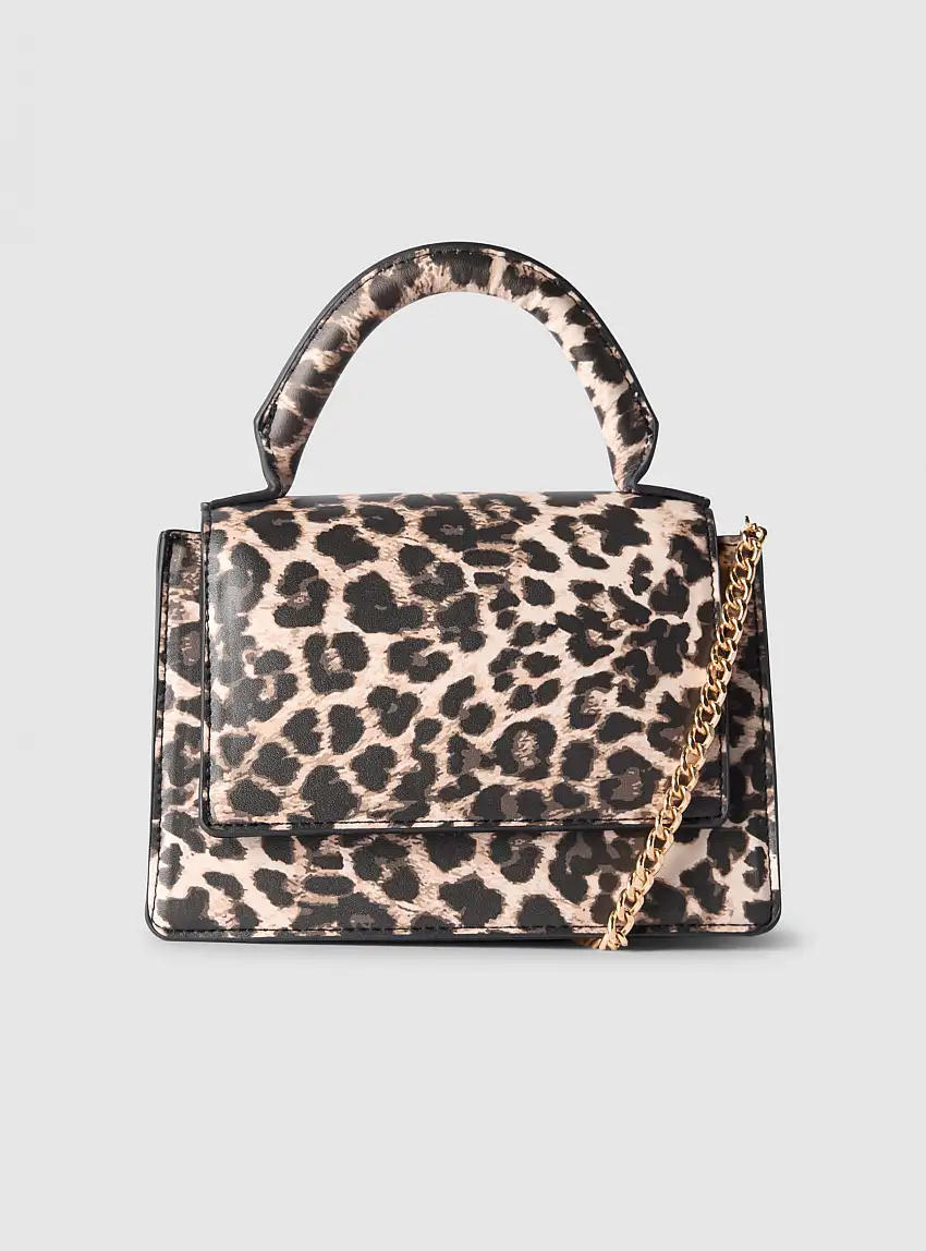 Borsa tracolla animalier Var nero