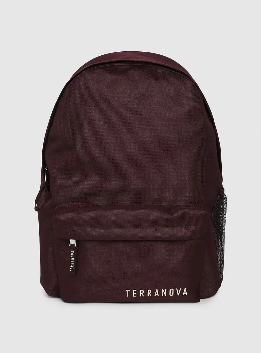 Zaino in nylon tasca frontale con logo Bordeaux