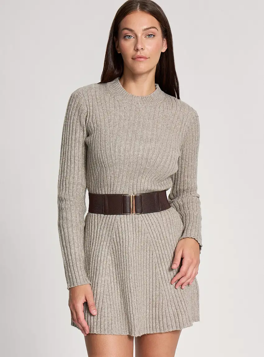 Cintura alta basica Marrone scuro