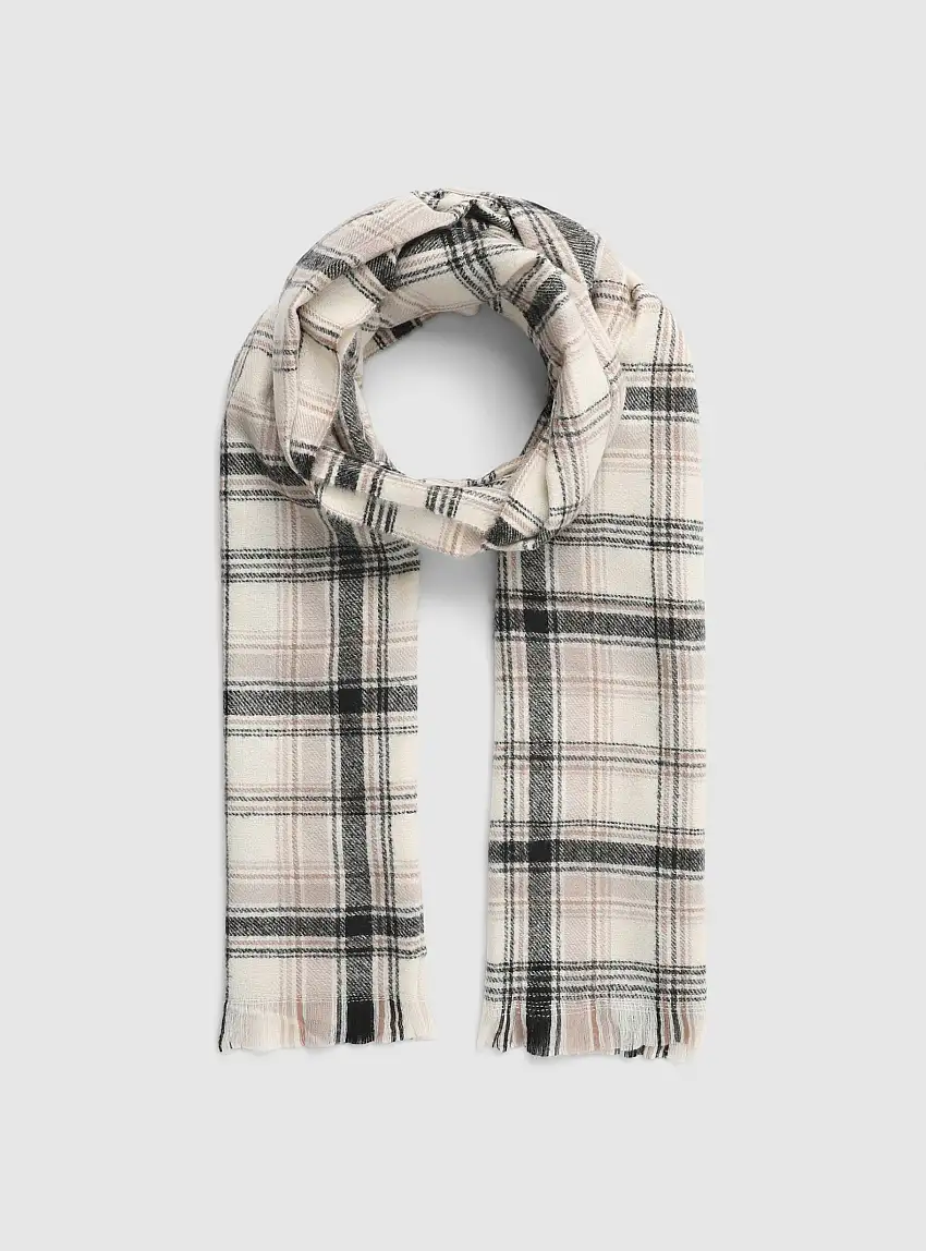 Sciarpa a quadri Var avorio