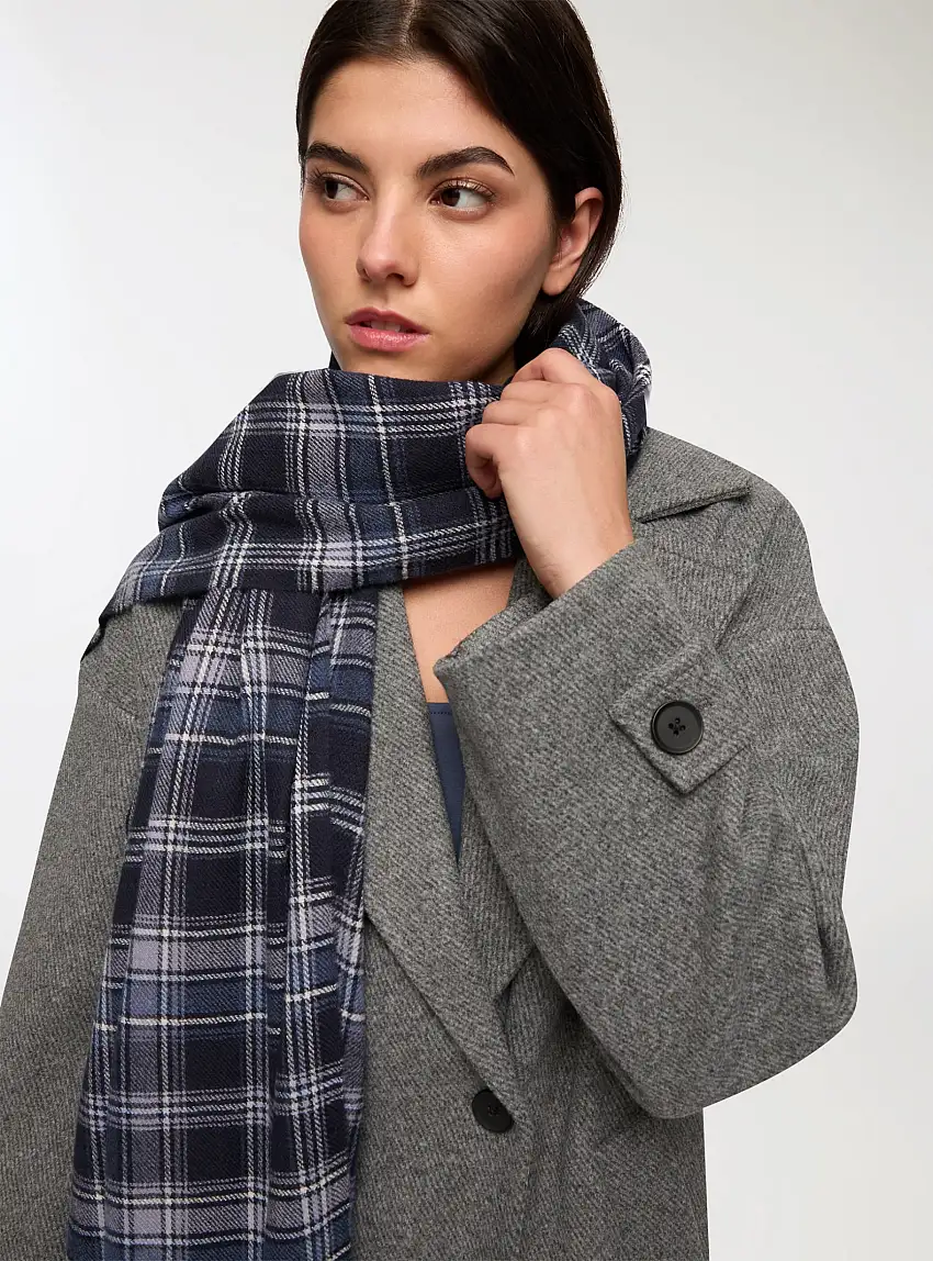 Sciarpa a quadri Var blu scuro