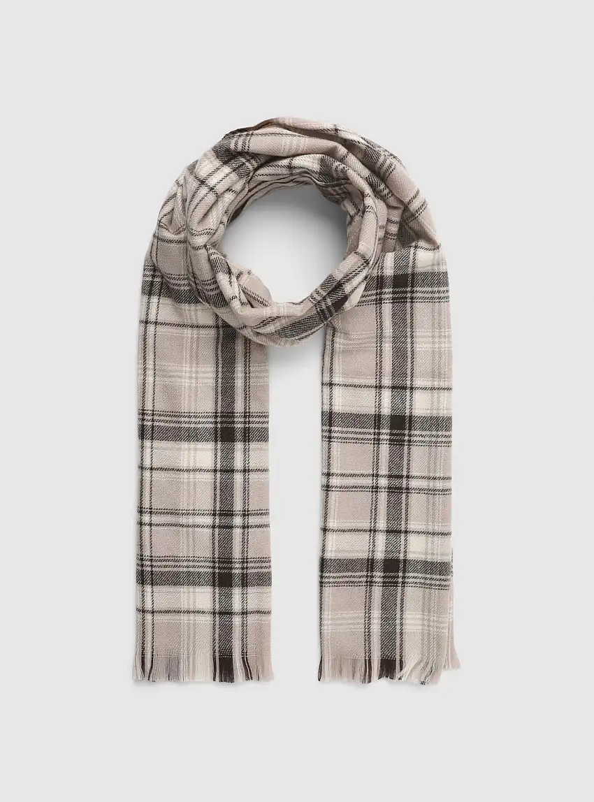 Sciarpa a quadri Var tortora