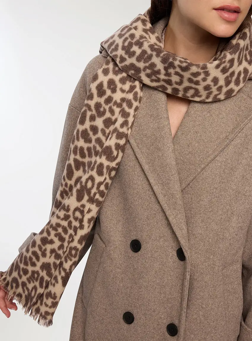 Sciarpa con stampa animalier Var nero