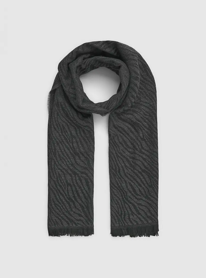 Sciarpa con motivo zebrato Var nero
