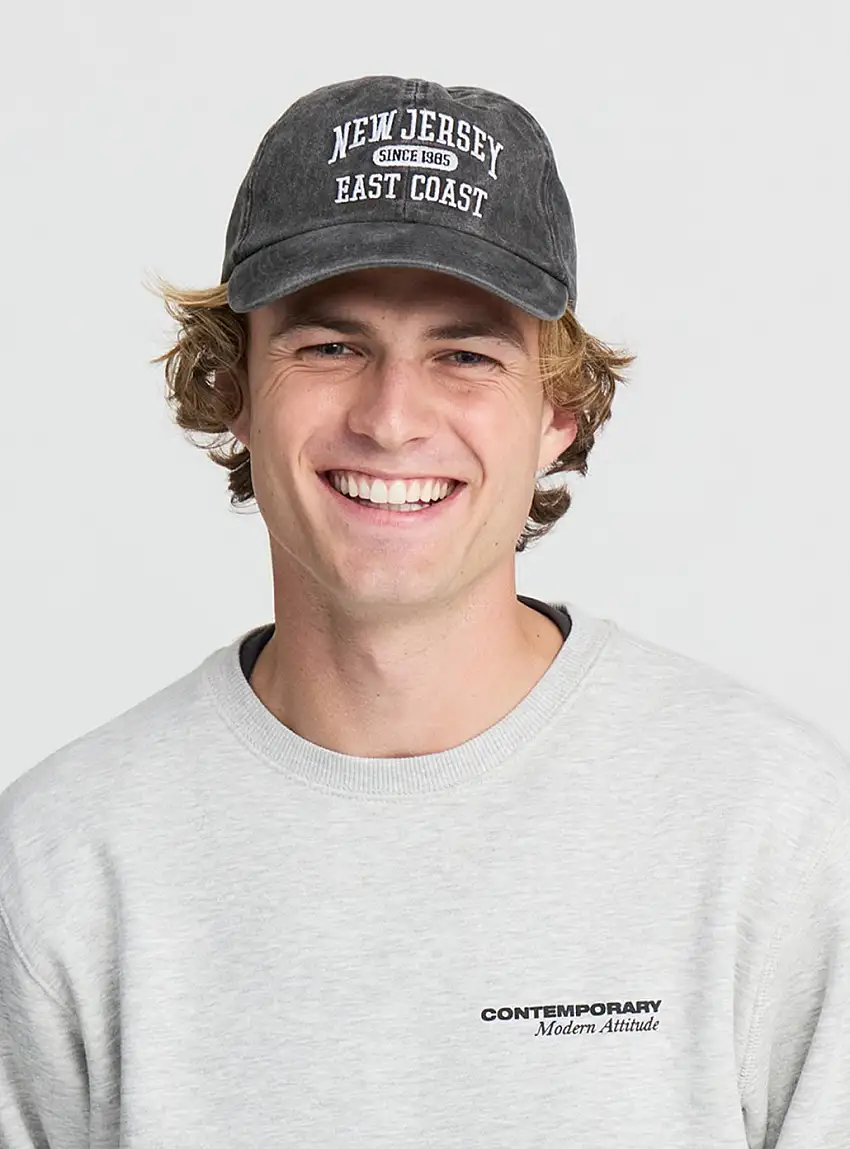 Cappellino baseball con scritta Antracite