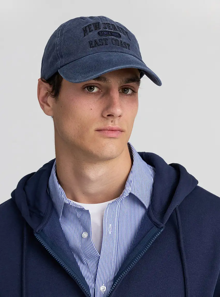 Cappellino baseball con scritta Blu navy