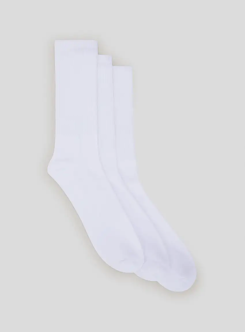 Pack 3 paia di calzini tinta unita Var bianco ottico
