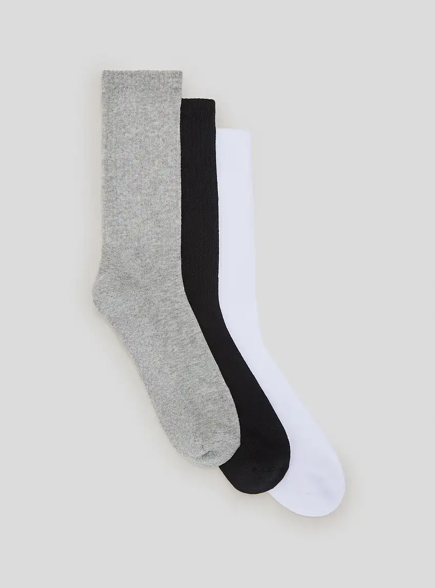 Pack 3 paia di calzini tinta unita Var grigio chiaro melange