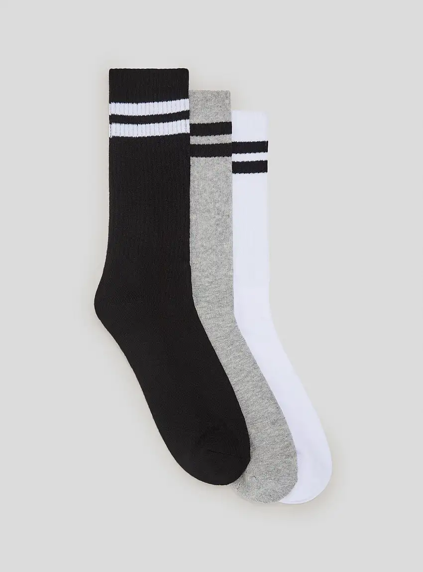 Pack 3 paia di calzini con bande Nero