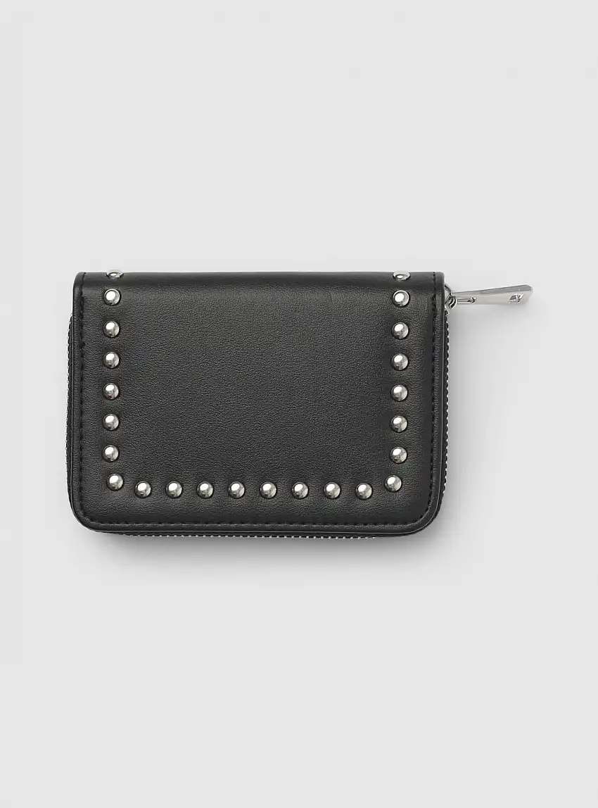 Portafoglio con borchie Nero