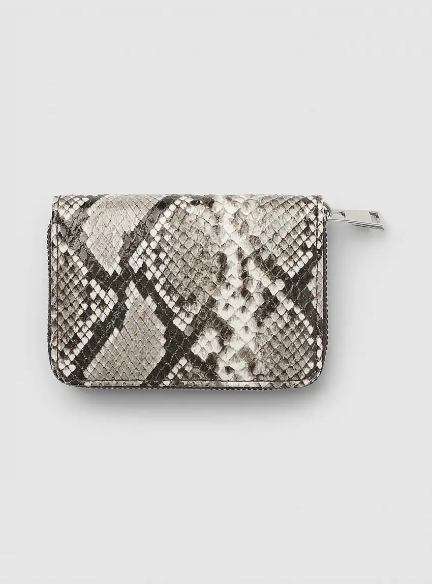 Portafoglio con motivo pitonato Var marrone scuro