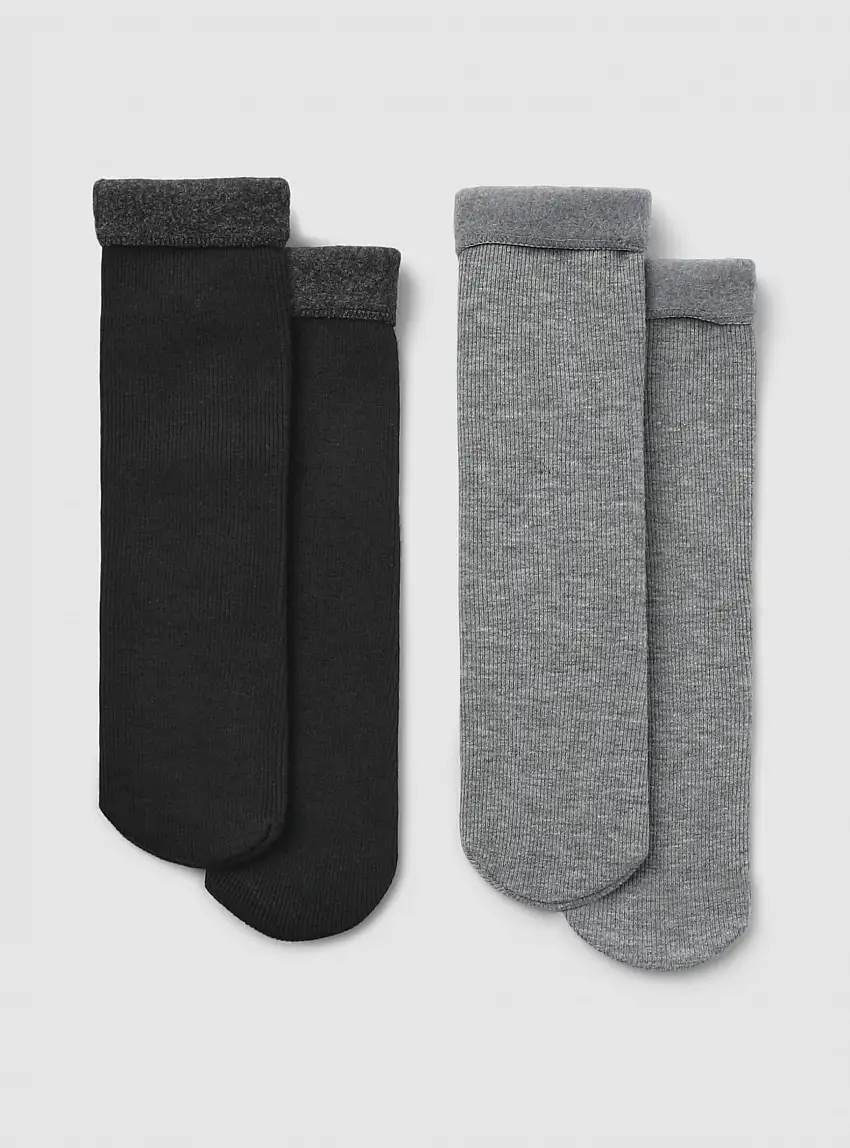 Pack 2 paia calze termiche Var grigio medio melange