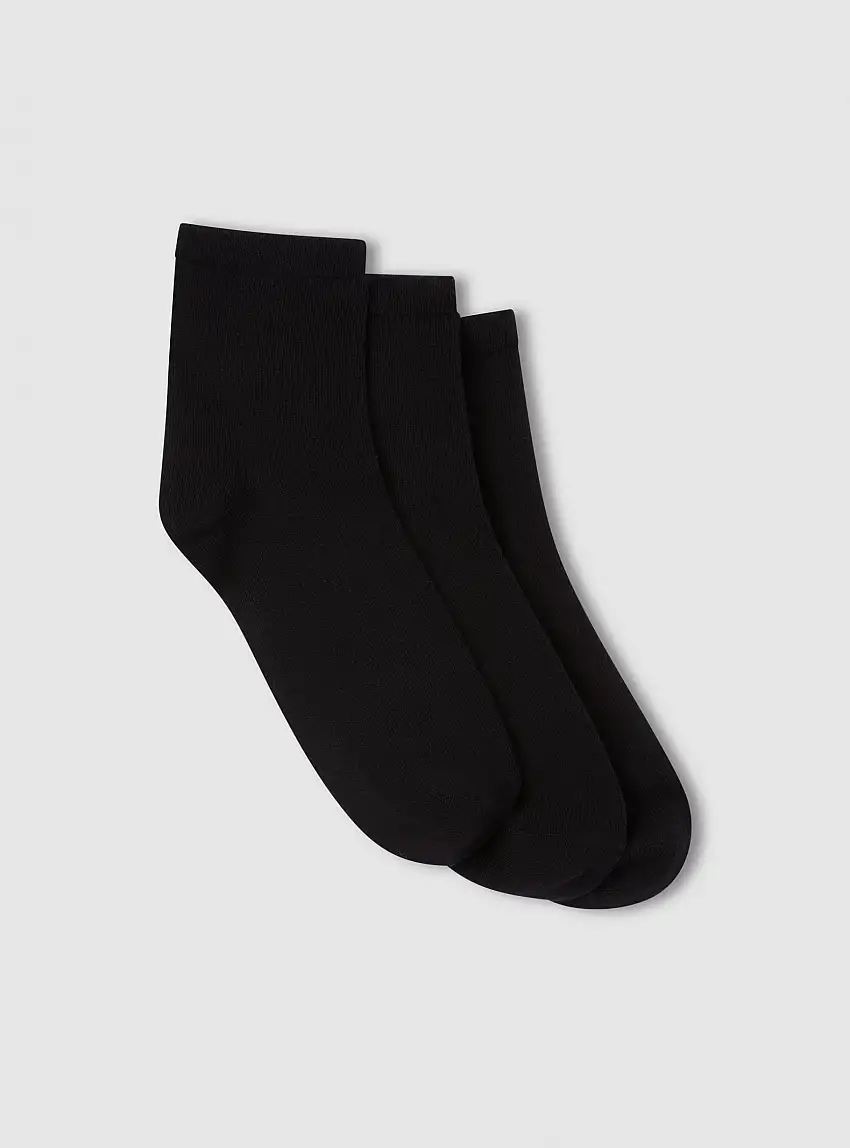 Pack 3 paia di calzini medi basic Nero