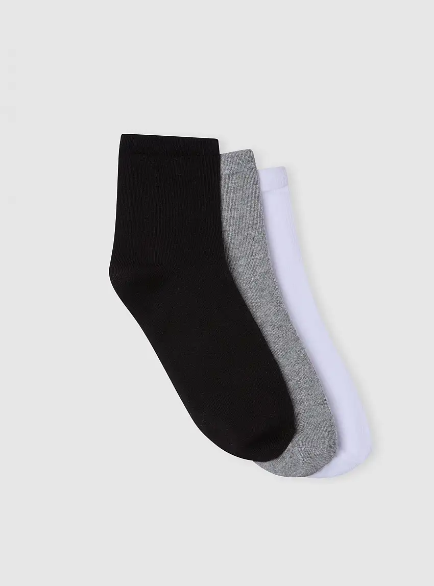 Pack 3 paia di calzini medi basic Var grigio medio melange