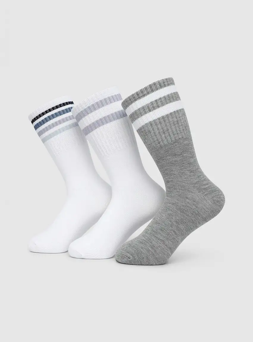 Pack 3 paia di calzini con bande Var blu denim