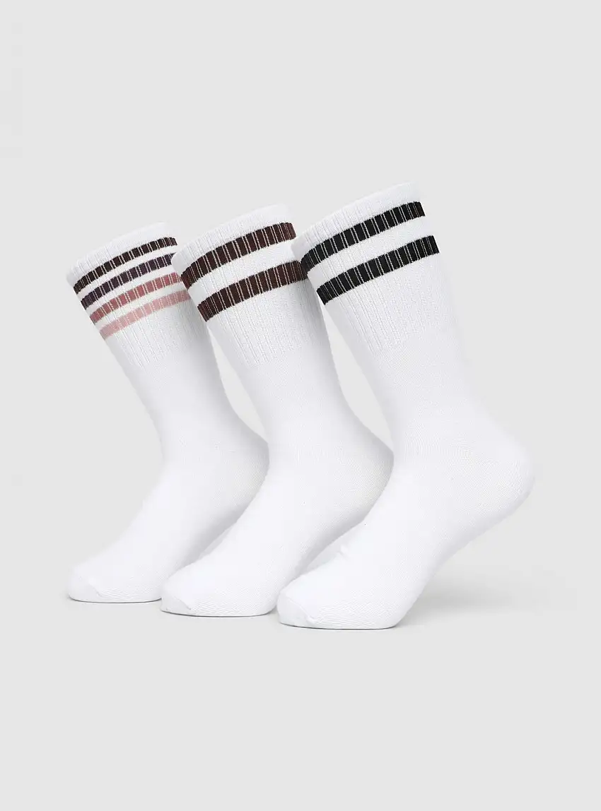 Pack 3 paia di calzini con bande Bianco ottico