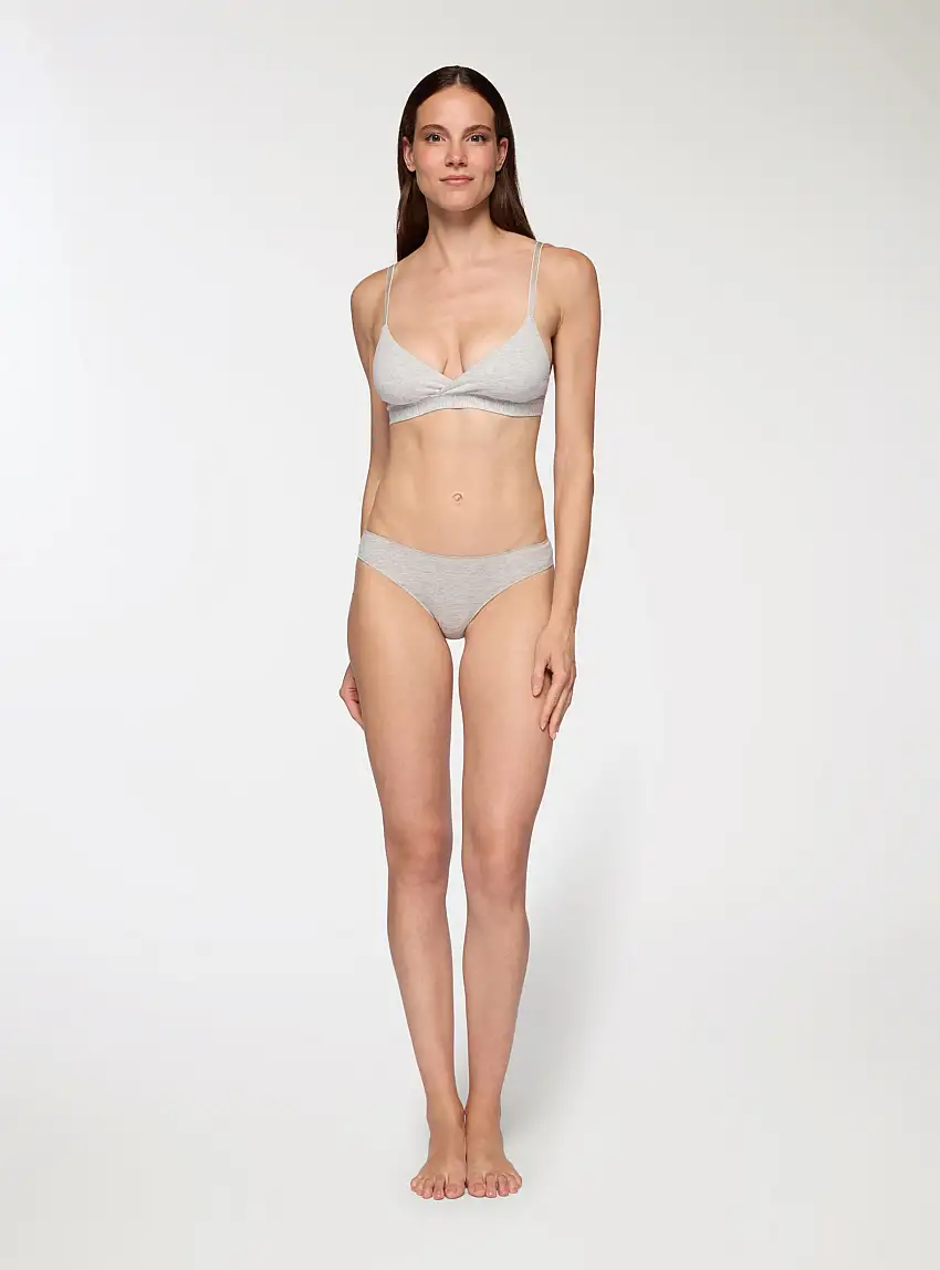 Reggiseno triangolo destrutturato Grigio chiaro melange