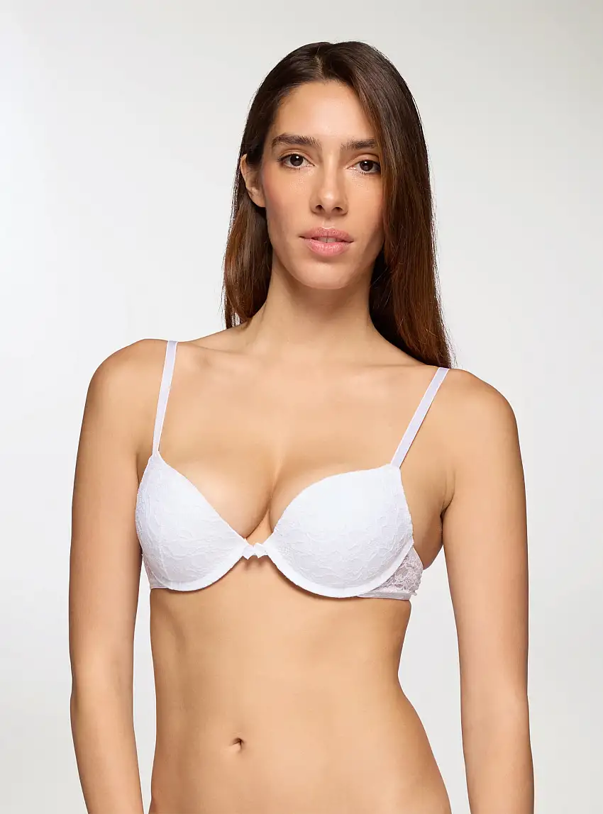 Reggiseno super push-up in pizzo Bianco ottico
