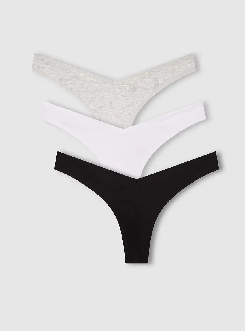 Pack 3 slip brasiliana v-shape Var nero