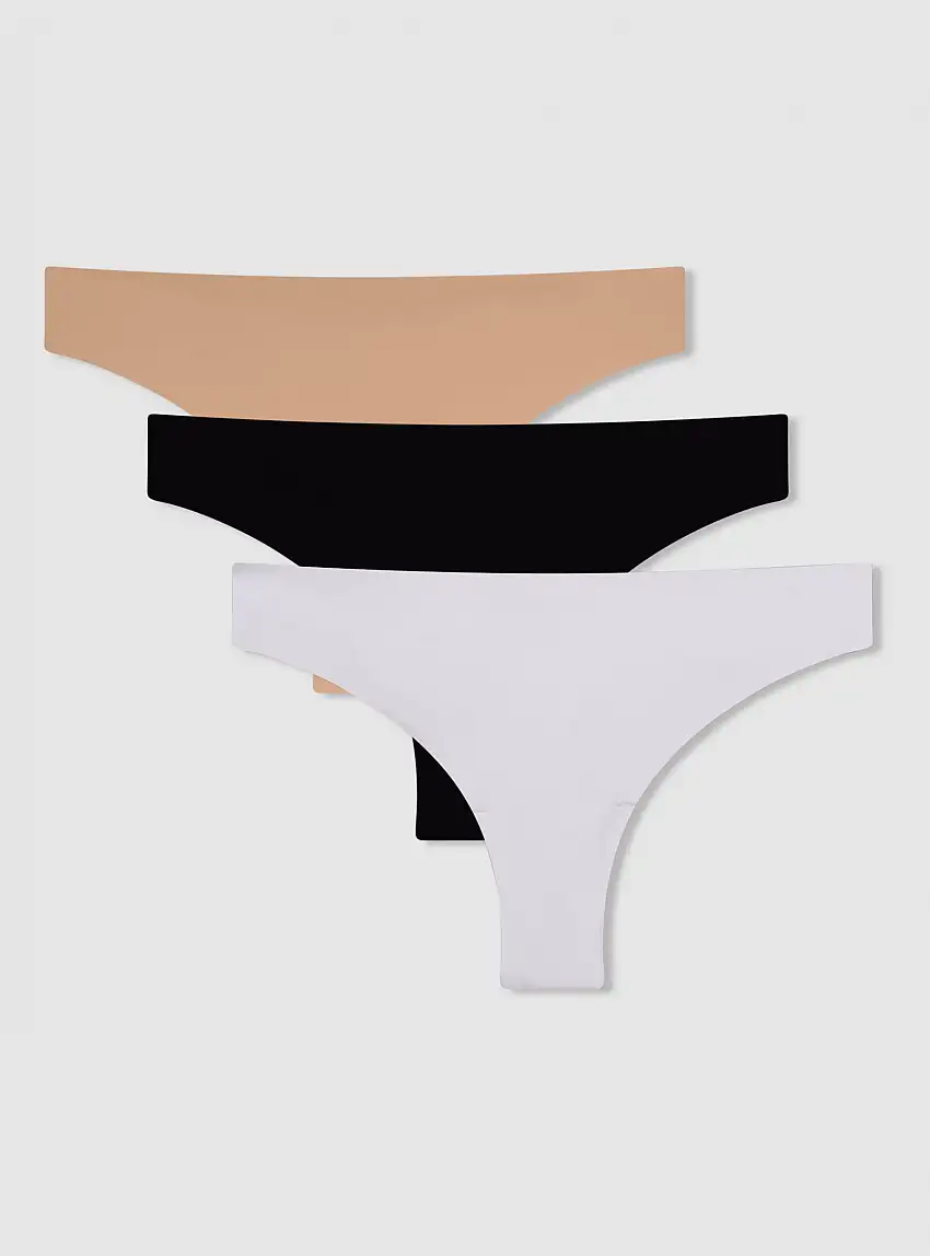 Pack 3 perizomi in microfibra Var bianco ottico