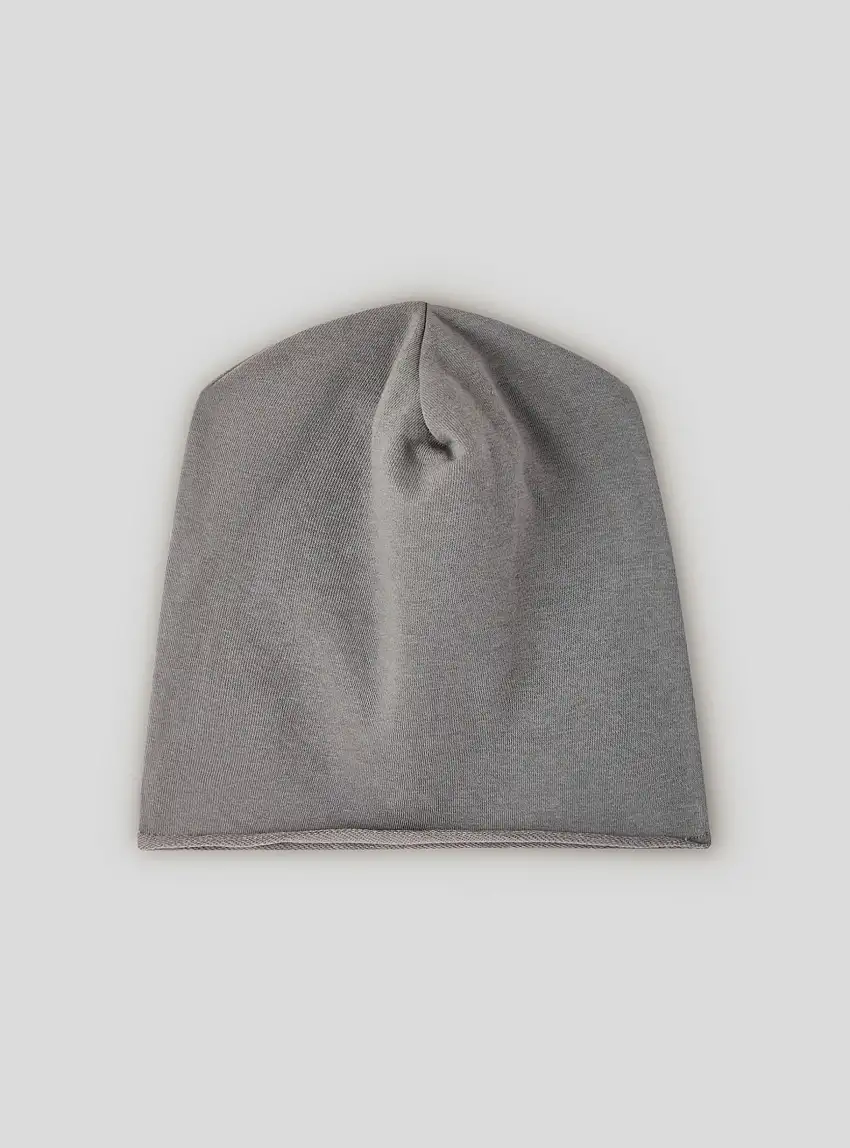 Berretto in felpa leggera tinta unita Grigio topo