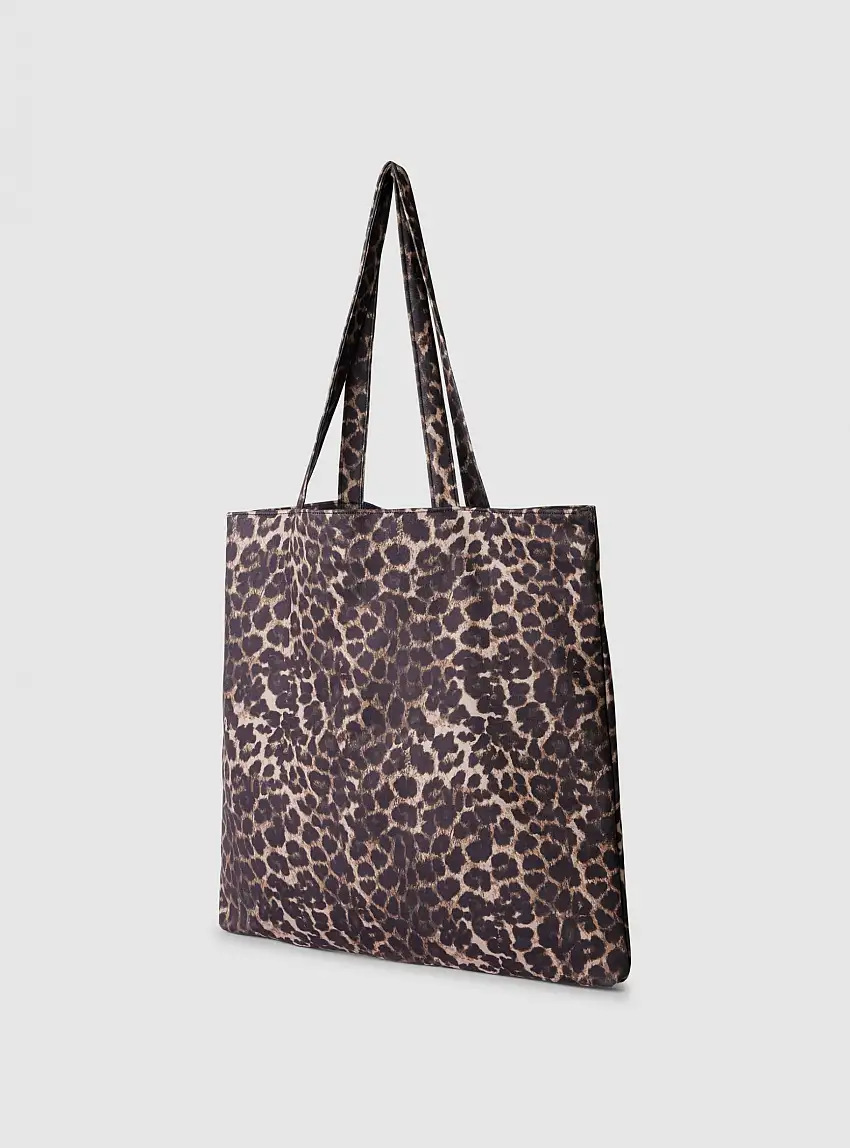 Borsa shopper in microfibra maculata Var nero