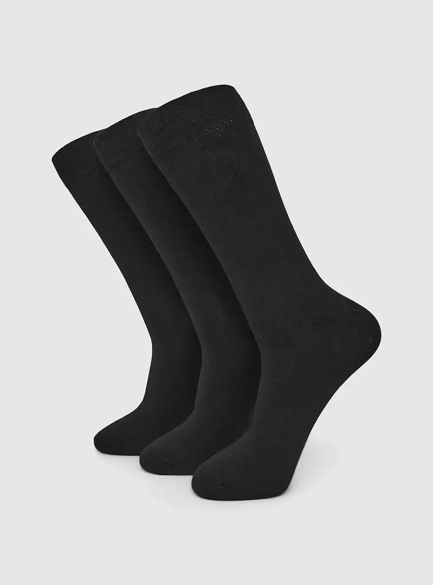 Pack 3 paia calze lunghe tinta unita Var nero