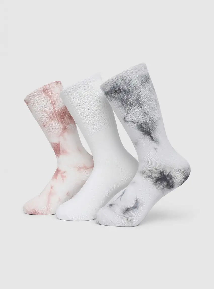 Pack 3 paia calze fantasia tie-dye e tinta unita Var antracite