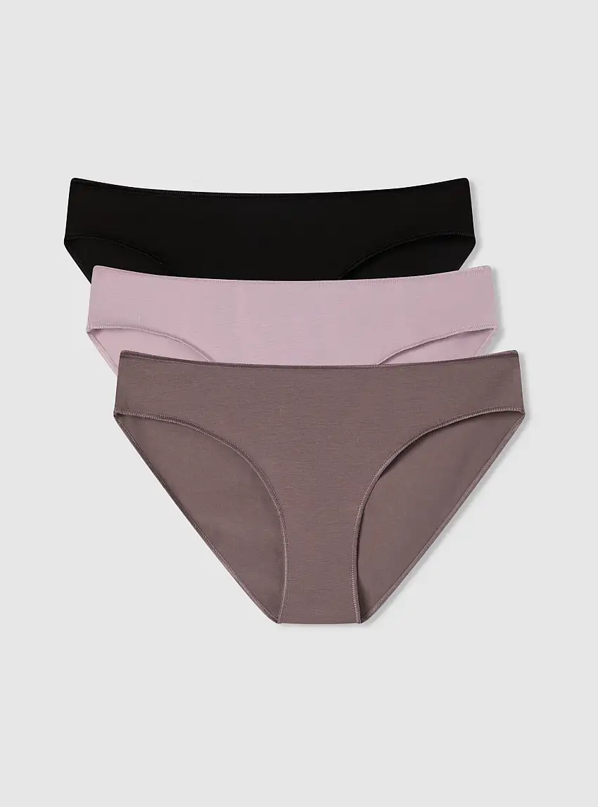 Pack 3 slip tinta unita Var cioccolato