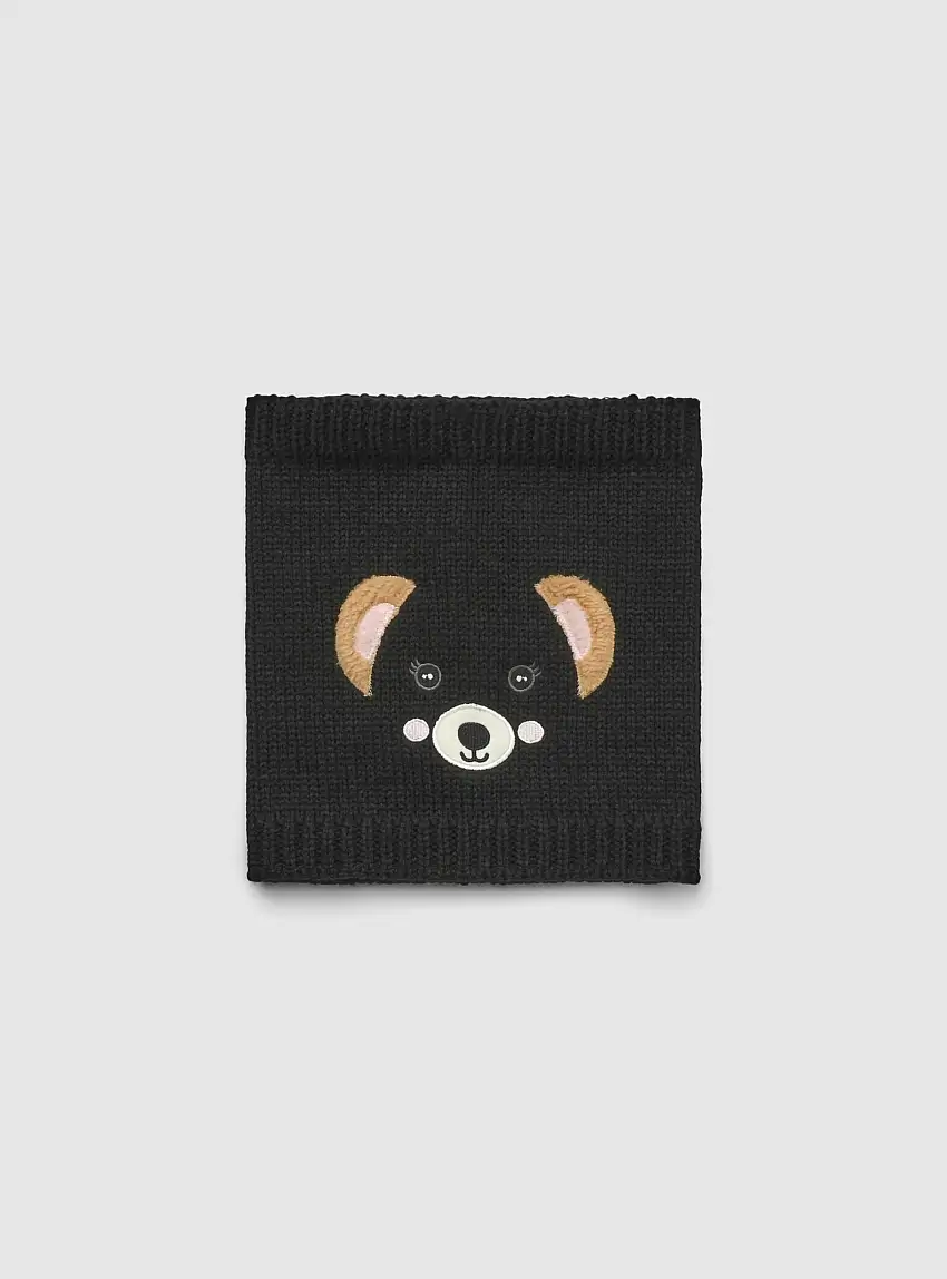 Scaldacollo con animaletto Nero