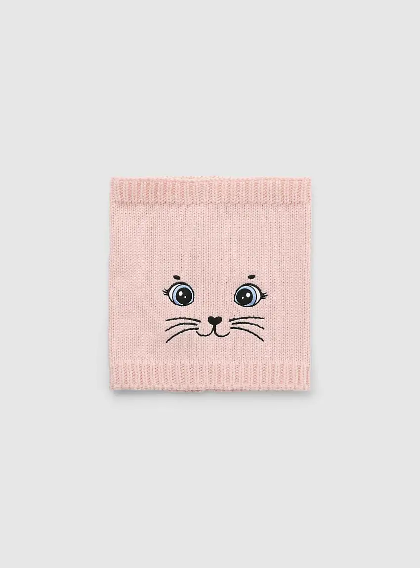 Scaldacollo con animaletto Rosa cipria