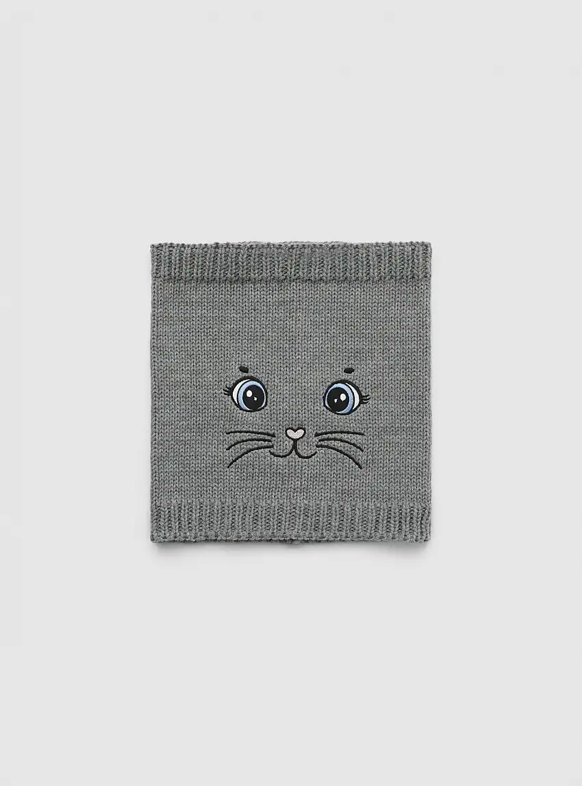 Scaldacollo con animaletto Grigio medio melange