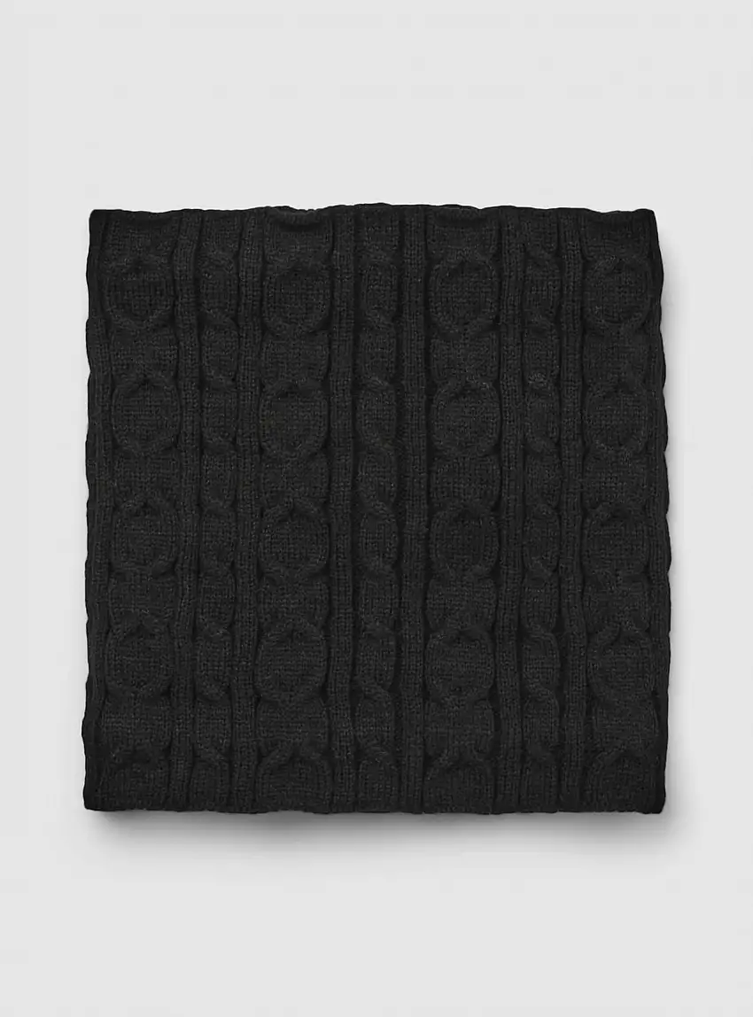 Scaldacollo a maglia intrecciata con interno in pile Nero