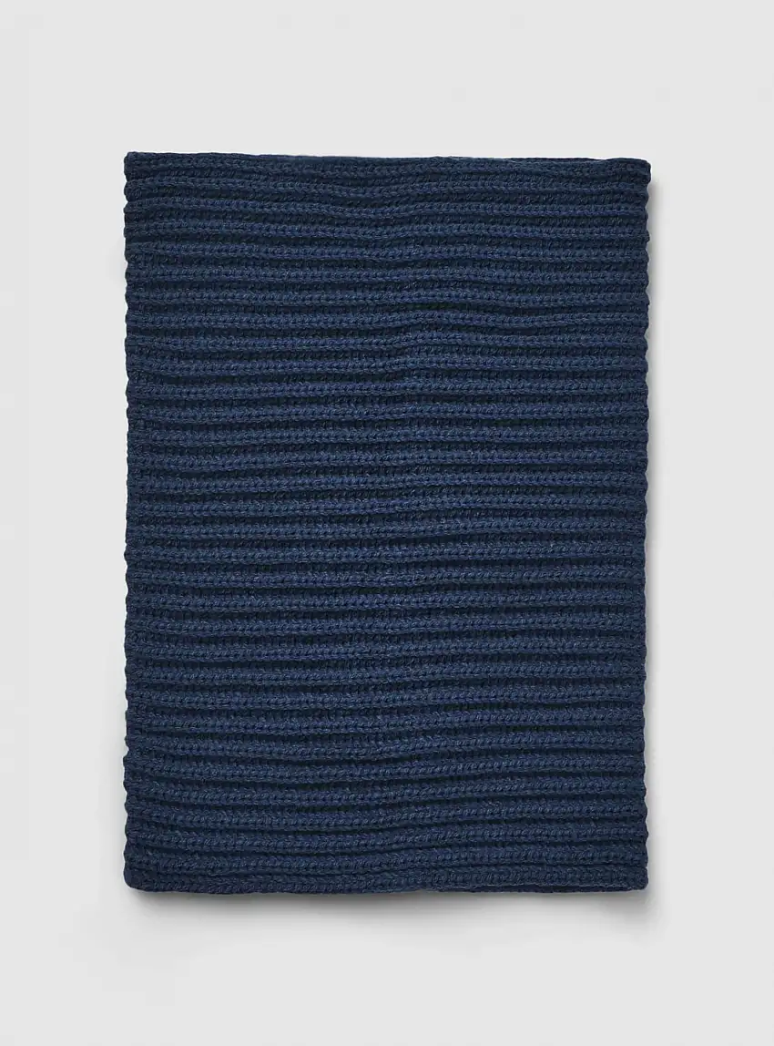 Scaldacollo a coste tinta unita Blu denim scuro