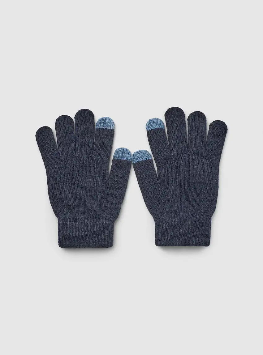 Guanti touch screen Blu denim scuro