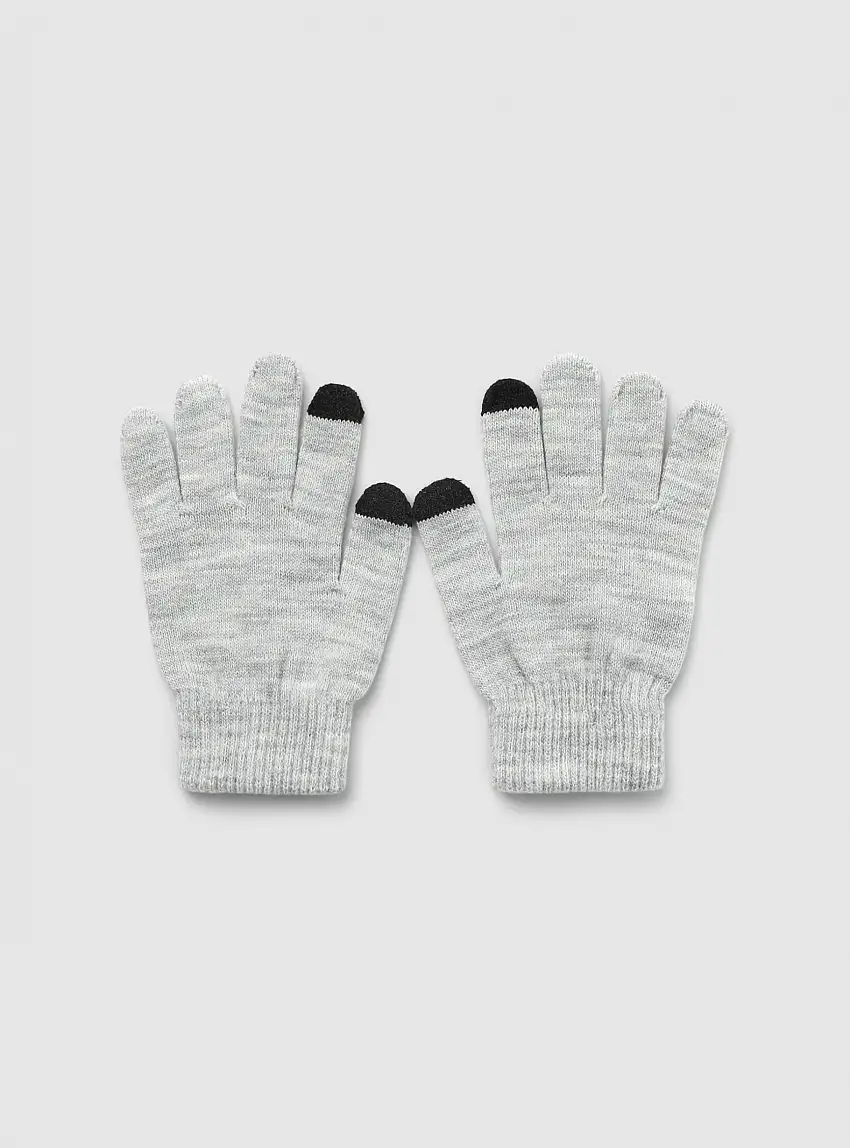 Guanti touch screen Grigio chiaro melange