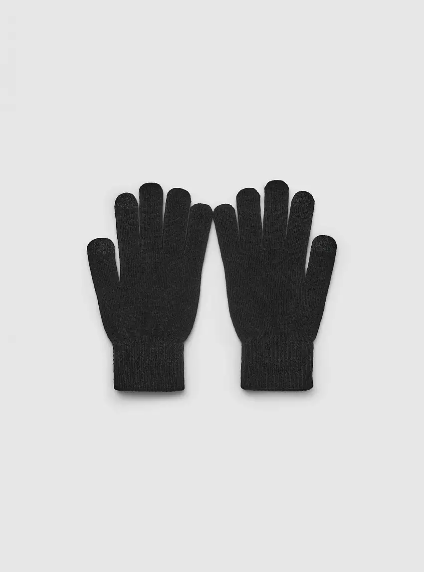 Guanti touch screen tinta unita Nero