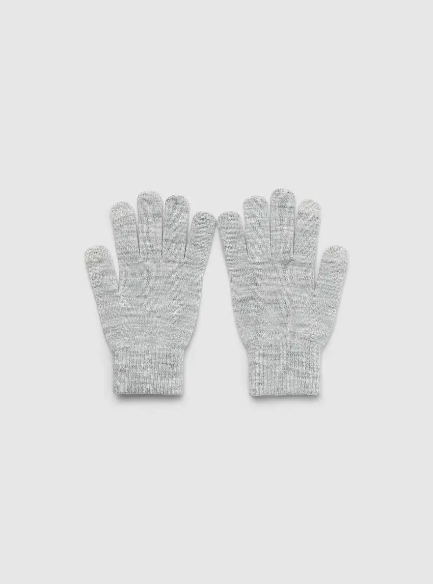 Guanti touch screen tinta unita Grigio chiaro melange