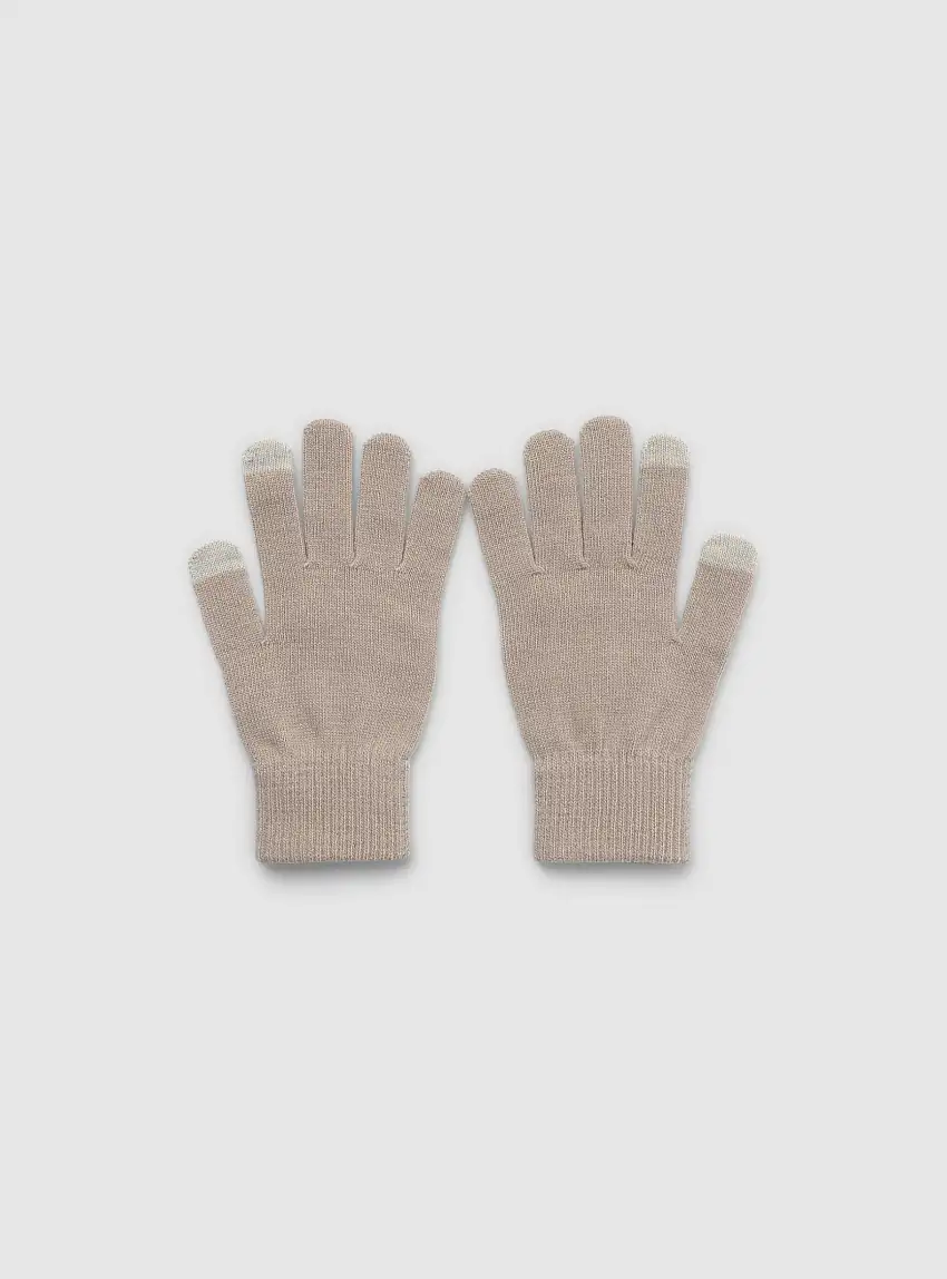 Guanti touch screen tinta unita Tortora