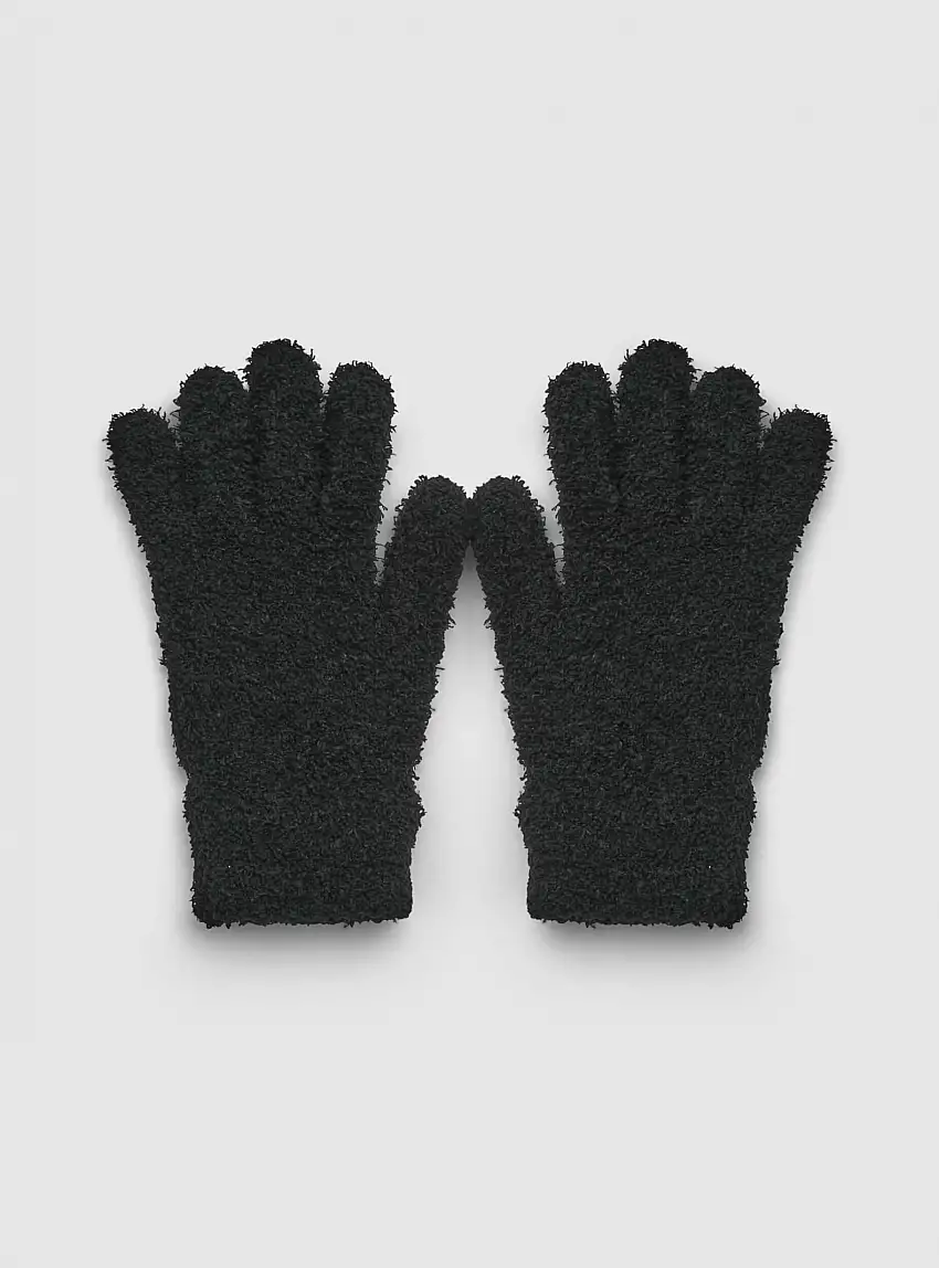 Guanti cinque dita morbidi Nero