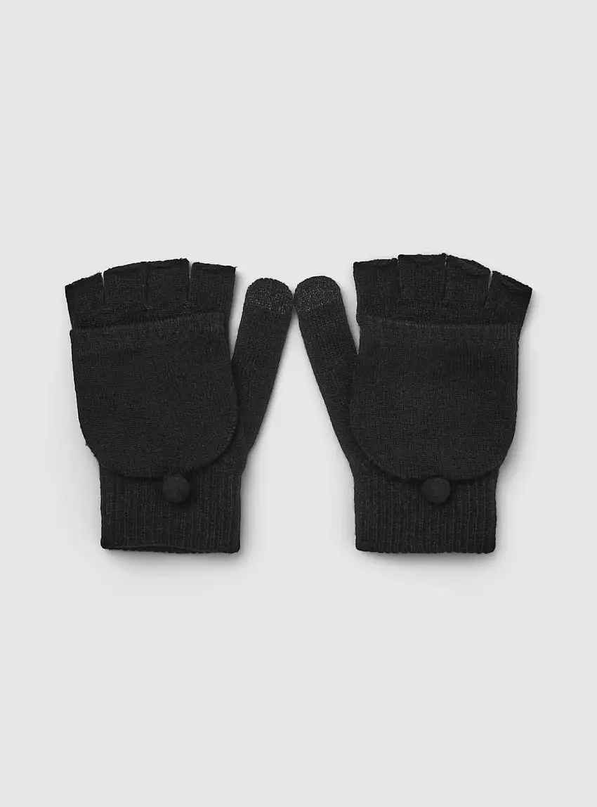 Guanti con manopola e touch screen Nero