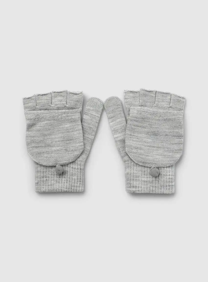 Guanti con manopola e touch screen Grigio chiaro melange