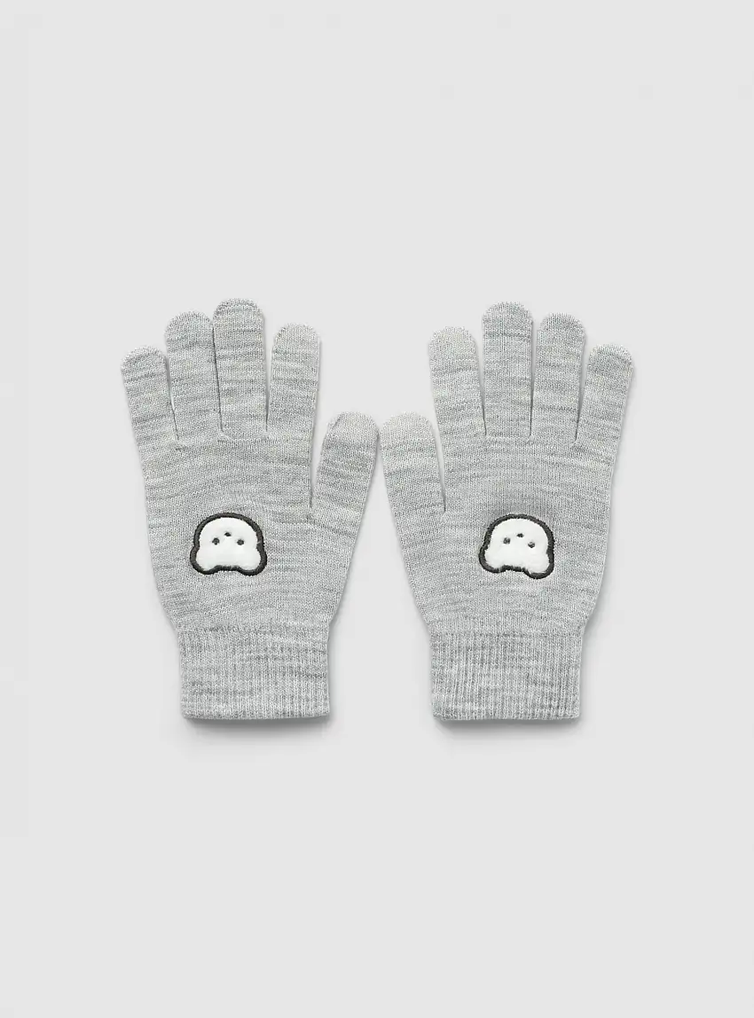 Guanti con simpatici animaletti Grigio chiaro melange