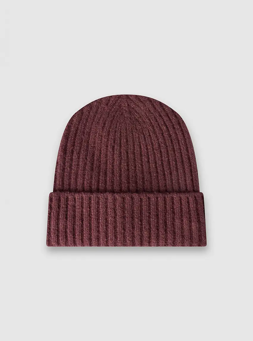 Berretto a coste tinta unita Prugna