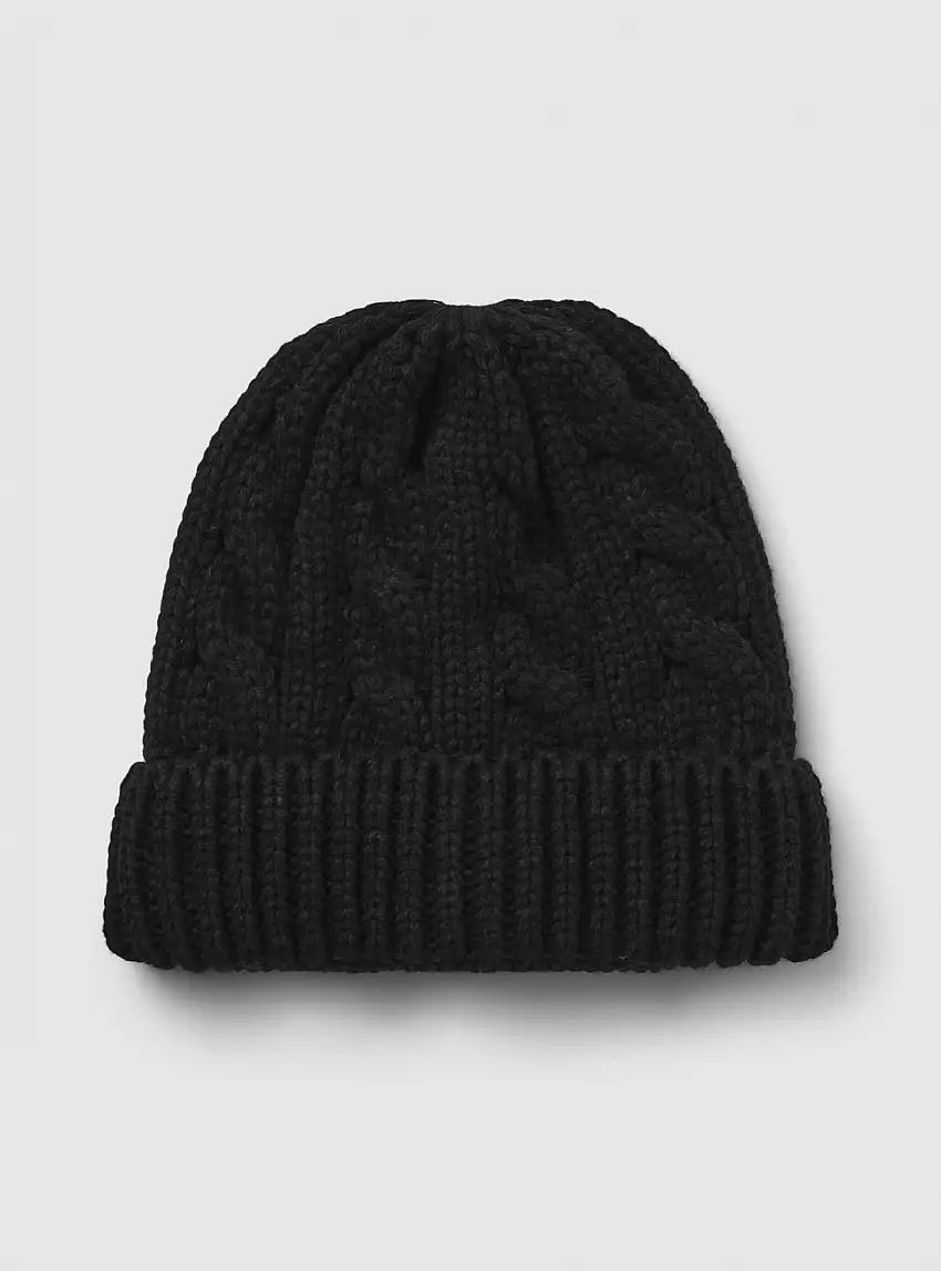 Berretto con lavorazione a treccia Nero