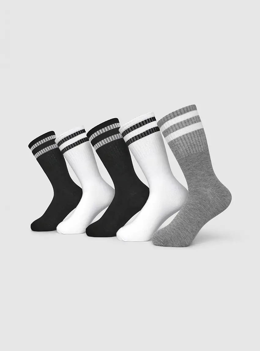 Pack 5 paia di calze a righe 5x Multicolor