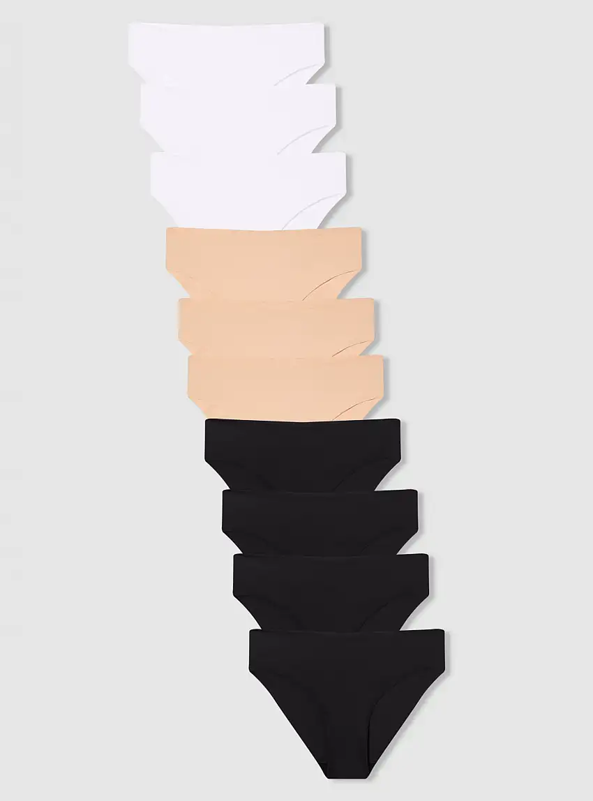 Pack 10 slip microfibra 4x Nero, 3x Bianco, 3x Nude