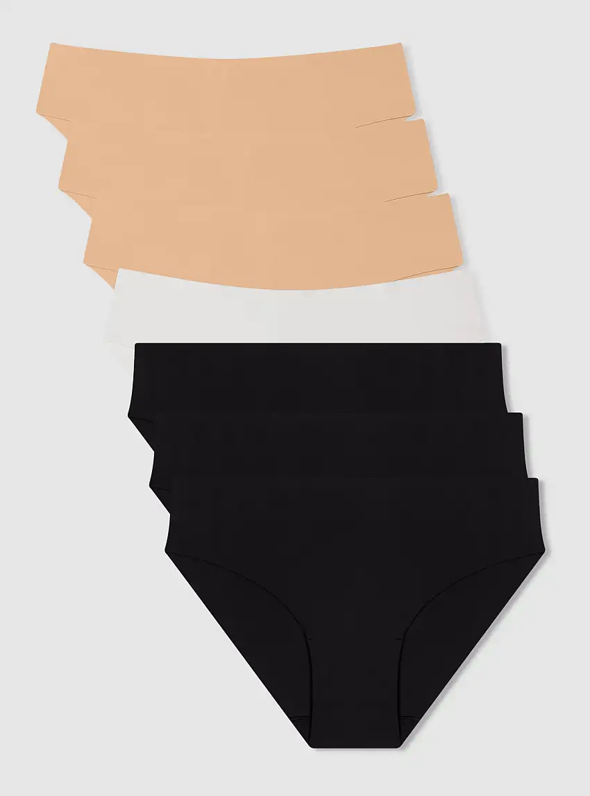 Pack 7 slip microfibra 3x Nero, 3x Nude, 1x Bianco