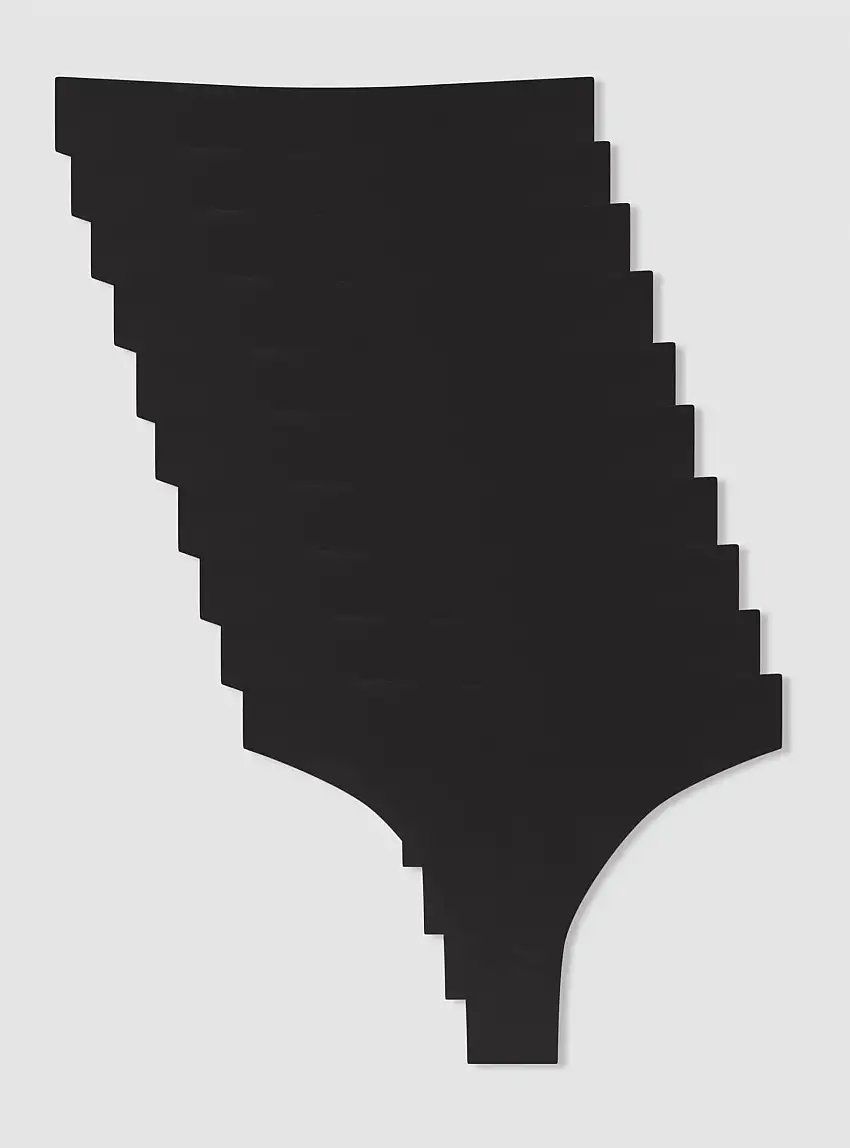 Pack 10 slip brasiliana tinta unita 10x Nero