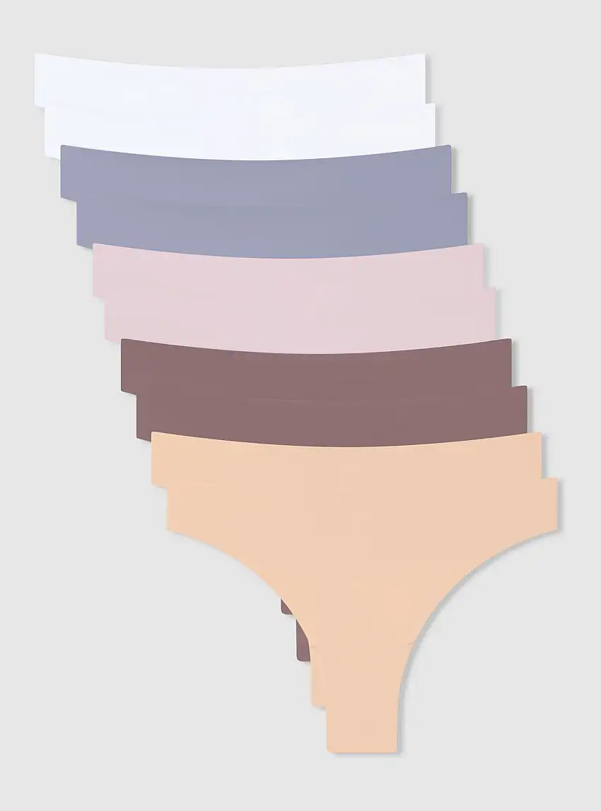 Pack 10 slip brasiliana tinta unita 2x Nero, 2x Bianco, 2x Nude, 2x Cioccolato, 1x Blu, 1x Lilla
